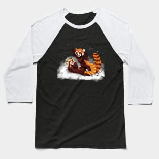 Red Pandas Playing in the Snow Baseball T-Shirt